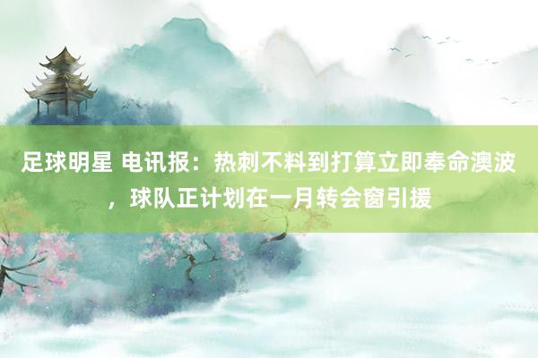 足球明星 电讯报：热刺不料到打算立即奉命澳波，球队正计划在一月转会窗引援