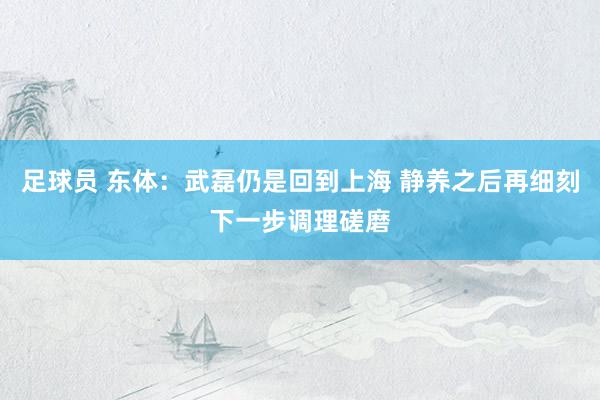 足球员 东体：武磊仍是回到上海 静养之后再细刻下一步调理磋磨