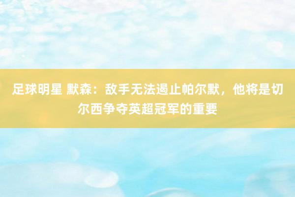 足球明星 默森：敌手无法遏止帕尔默，他将是切尔西争夺英超冠军的重要