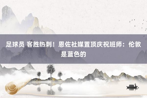 足球员 客胜热刺！恩佐社媒置顶庆祝班师：伦敦是蓝色的