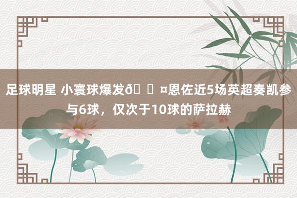 足球明星 小寰球爆发😤恩佐近5场英超奏凯参与6球，仅次于10球的萨拉赫